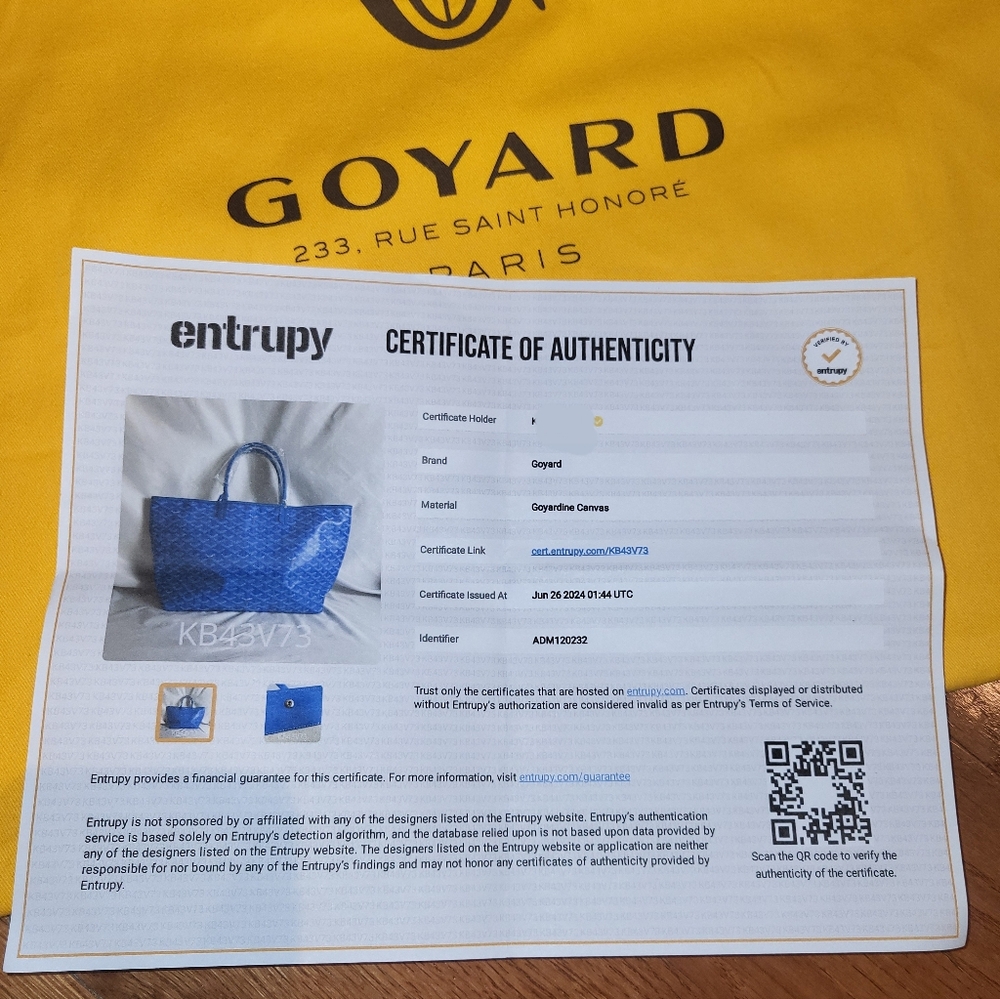 Goyard Blue Chevron St. Louis GM Tote with Pouch - Picture 14 of 16